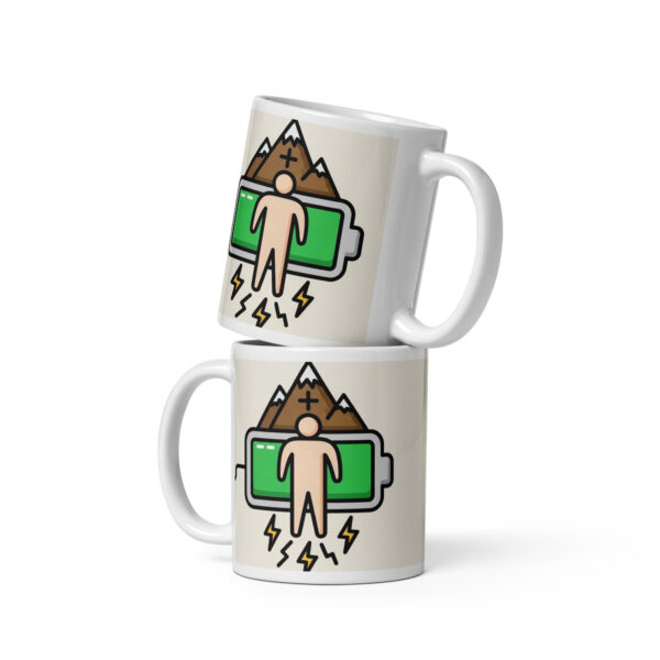 Taza blanca brillante